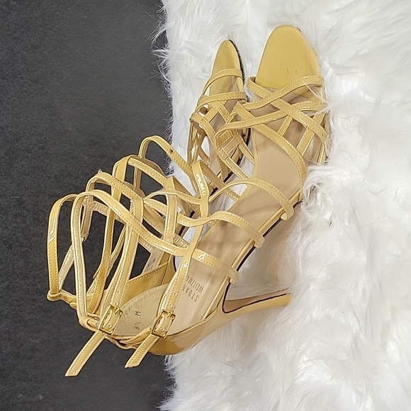 STUART WEITZMANN Nude Colored Strappy Sandals Size 8.5 - Picture 3 of 9